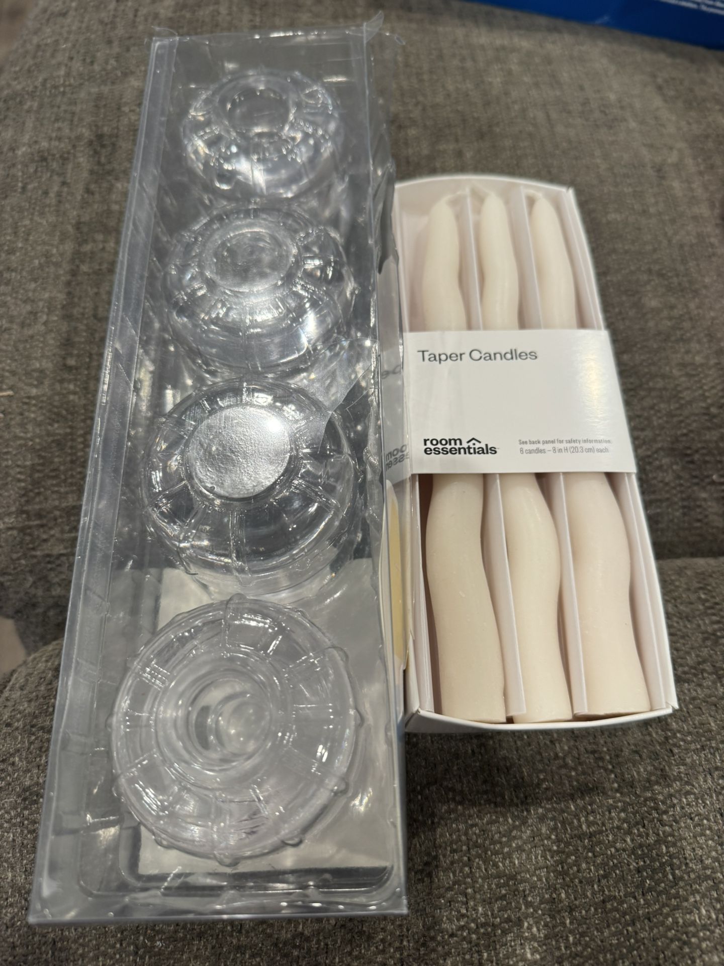 4-Pack Taper Candle Holders & 8-Candles- New