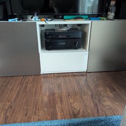 Large White TV Stand With Storage 