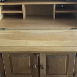 Heavy Solid Oak Secretarial Drop Door Desk custom built in Europe