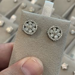 Moissanite Circle Earrings