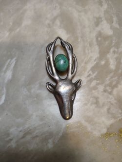 Vintage Sterling Silver Deer Pendant