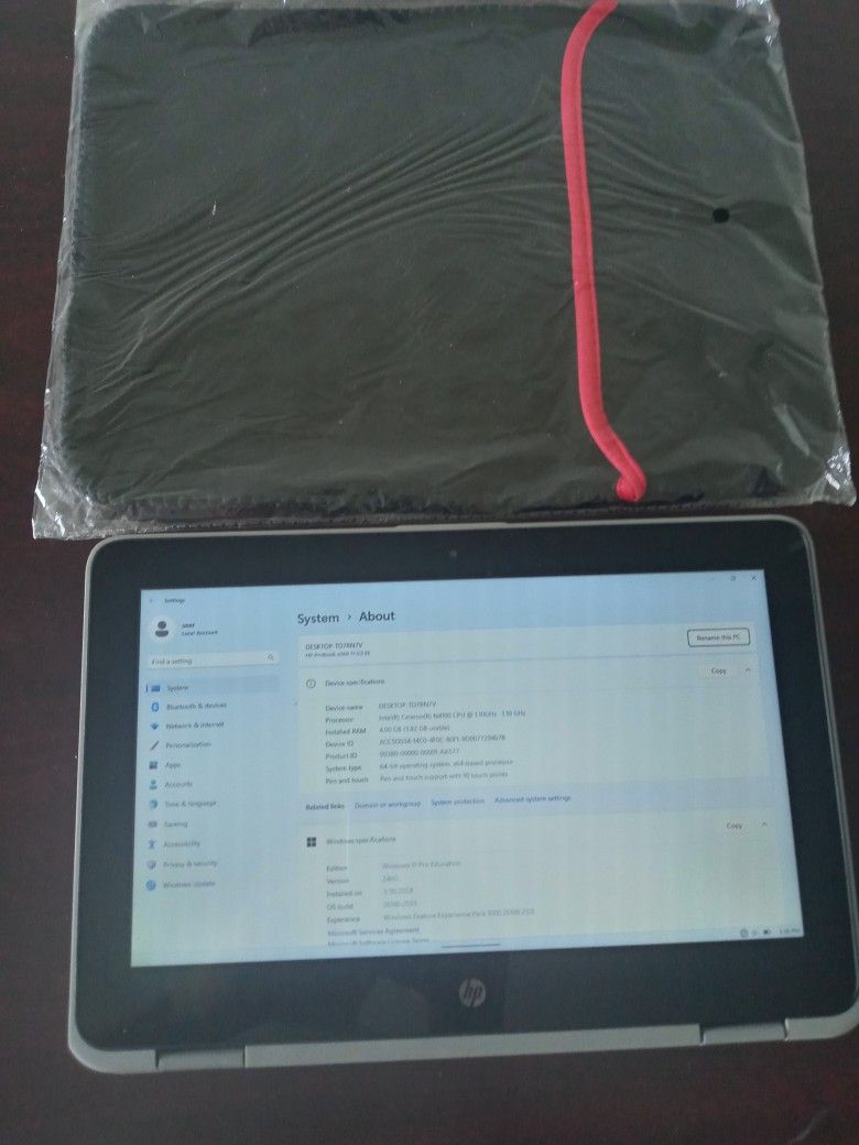 HP ProBook x360 11 G3 EE 2 in 1 Laptop, 11 Inch, 1.1GHz Intel Celeron N4100, 4GB RAM, 128GB SSD, Windows 11 Pro