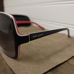 Kate Spade Aspen/S Women's Oversized Square Sunglasses – Black & Fuchsia (MSRP: $170)