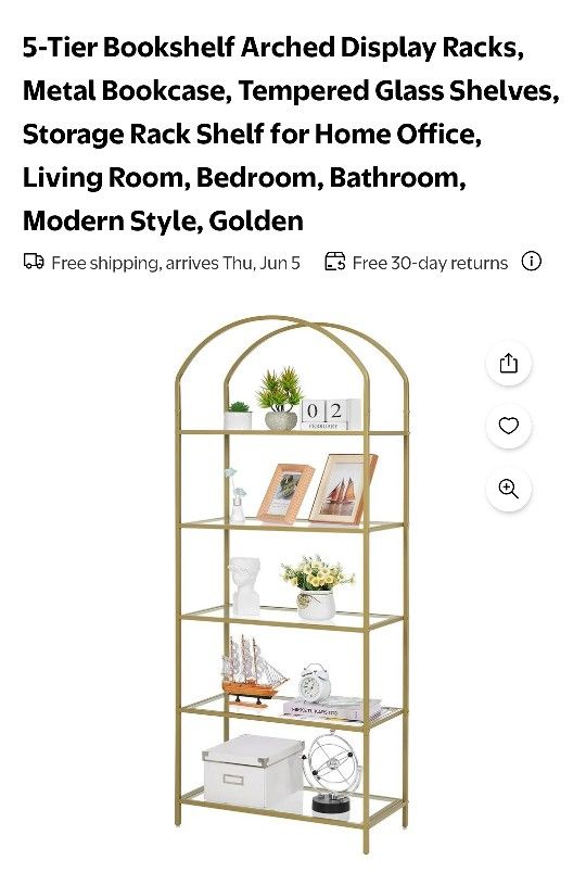 Glass Gold Bookshelf