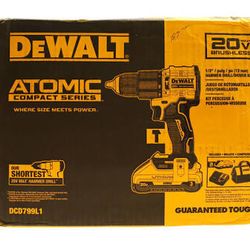 $160 New DEWALT ATOMIC 20-Volt  1/2 in. Compact Hammer Drill with 3.0Ah Battery, Charger and bag