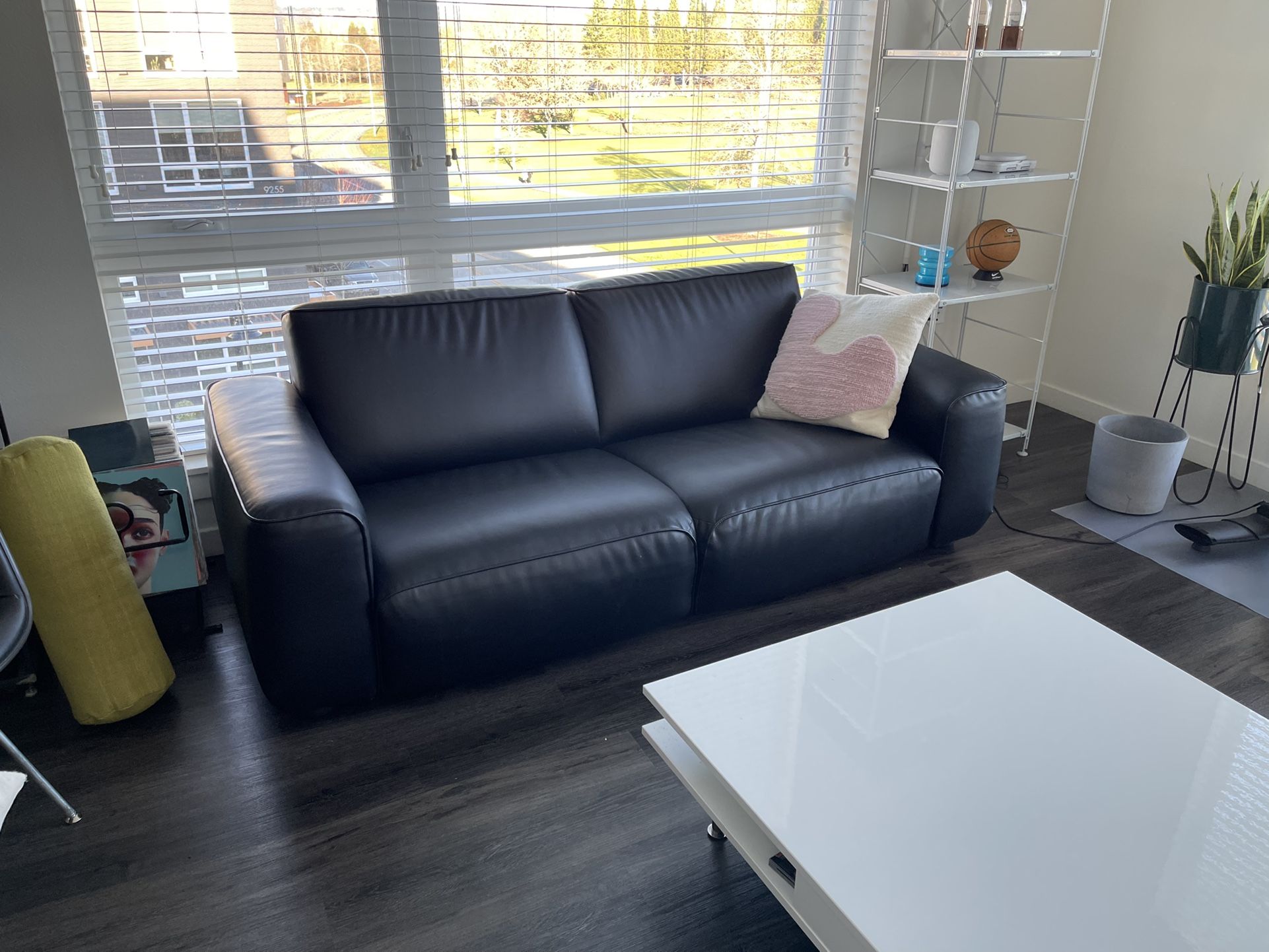 Black Low Profile Modern Vegan Leather Couch - IKEA