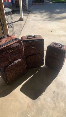 3-Piece Leopard Print Luggage Set
