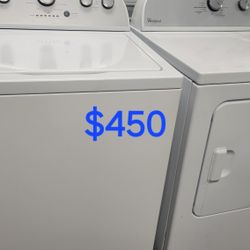 SET WHIRLPOOL WASHER AND DRYER BOTH $450 INCLUDING WARRANTY SMALL FEE DELIVERY 