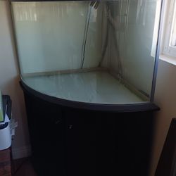 Corner Fish Aquarium 70 Gal With Stand And Hood Light