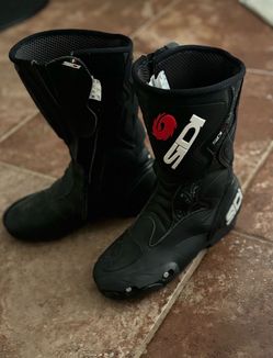 Sidi Black Motorcycle Racing Boots