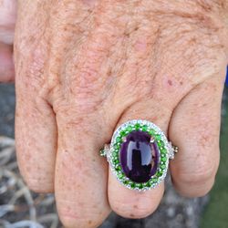 Massive Amethyst Cabachon Ring