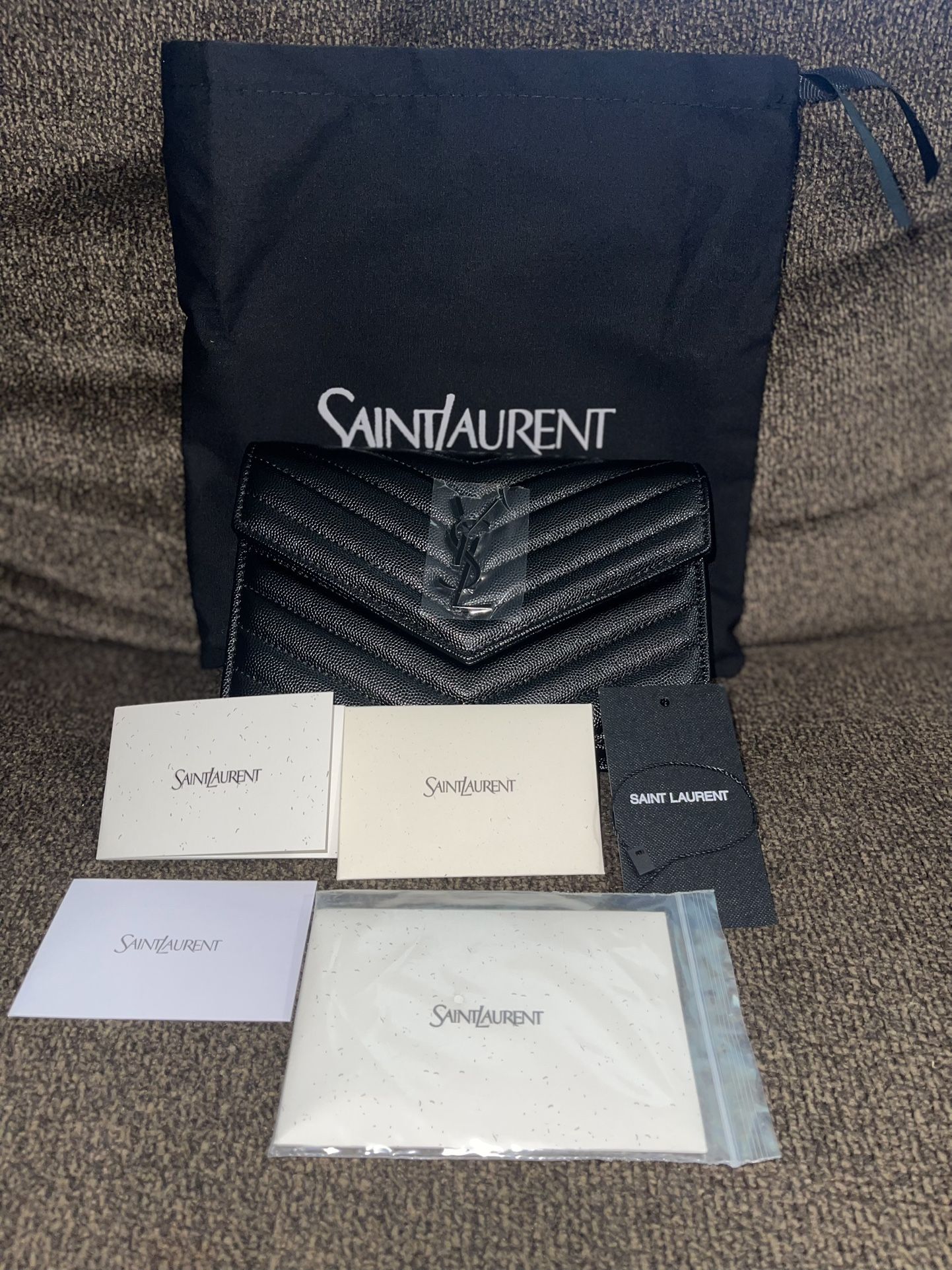 YSL Black Leather Purse