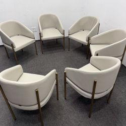 *Open Box* Brand New 6x Solana Dining Chair - Off White Gray Trento Eggshell ⚪️ 50% OFF Retail  3.3K