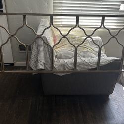 Boho Brushed Gold Metal Headboard- King Bed 