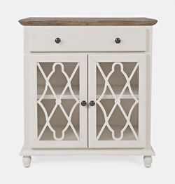 Aurora Hills Brushed White/Bisque 2 Door Accent Chest