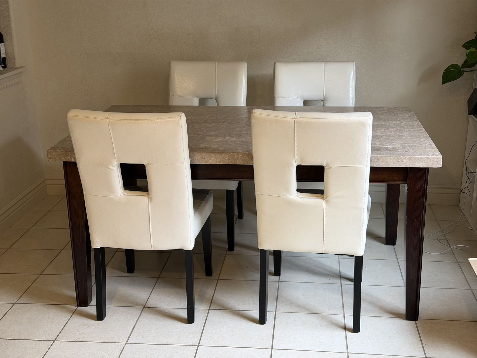 Marble Dining Table with 4 chairs