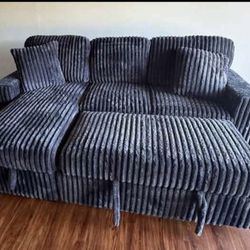 Amazing Soft Corduroy Sofa Sectional Sleeper Living Room Set On Sale!  Take Home For Just $39 Down With No Credit Check Needed Finance!! 