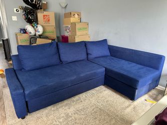 IKEA blue sectional with storage
