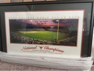 2002 University of Texas College World Series Framed Photo Garrido Auto