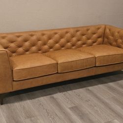 Poly And Bark 100% Italian Leather Sofa 
