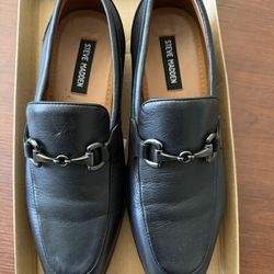 STEVE MADEN - SIZE 8 - JAYSHAN BLACK LEATHER DRESS LOAFER (Used)