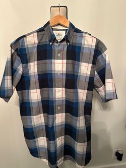Lacoste Regular Fit Plaid Button Down Shirt Men’s 40