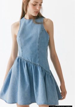 Flared Skirt Denim Dress