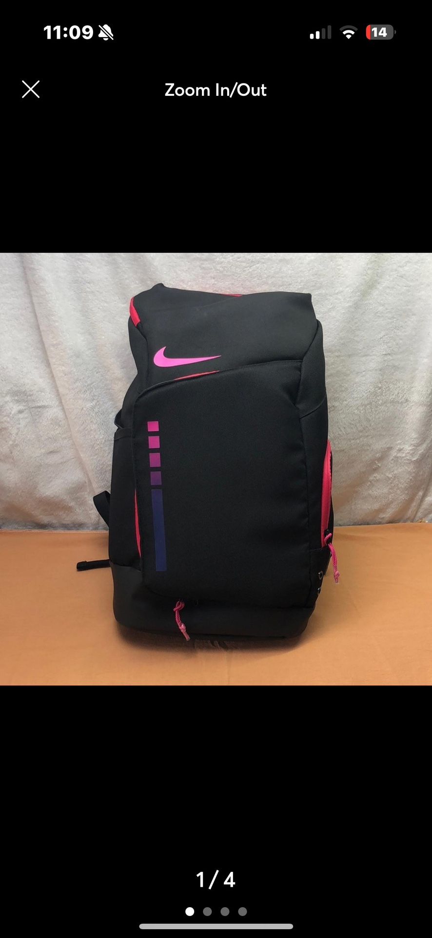 Nike Elite Pro Hoops Olympic 32L Basketball Backpack Black/ Pink Breast Cancer