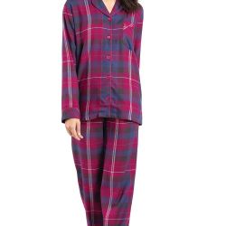 Pajama Gram Pink Plaid Button Front Pjs