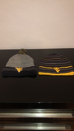Two ONE SIZE FITS ALL West Virginia toboggans. Like new!