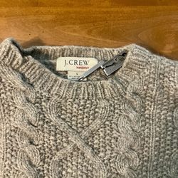 90s J. Crew Vintage  Hand-Knit Warm Grey Fisherman’s Sweater 