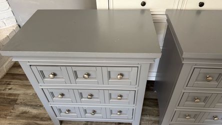 Matching Gray Drawer Nightstands – Set of 2