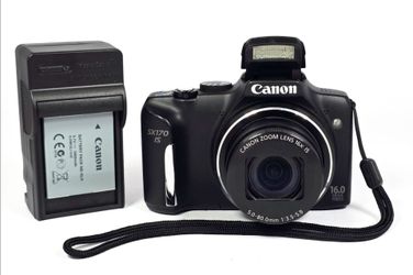 NICE Canon PowerShot SX170 IS 16mp Digital Camera w/ HD Video + 16x Zoom