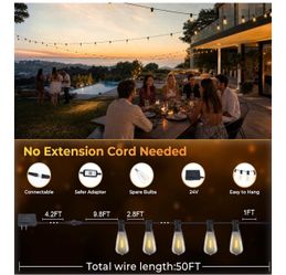 brand new 50FT Outdoor String Lights Waterproof