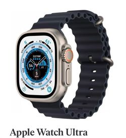 Apple watch ultra 1 with black ocean band