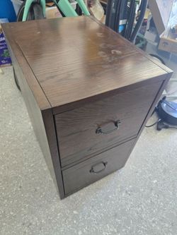 Solid wood two-drawer filing cabinet
