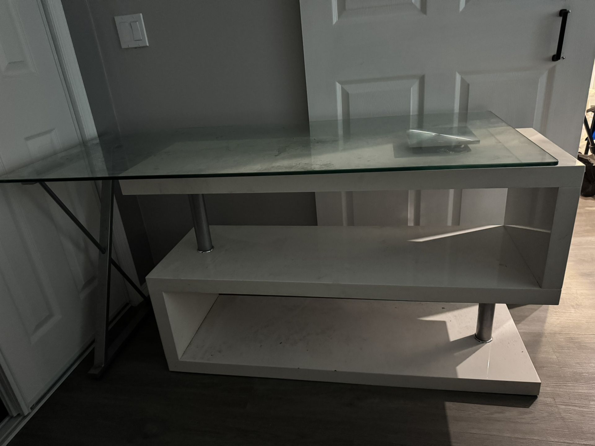 Glass TV STAND DESK