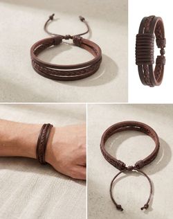 Brown braded adjustable bracelet