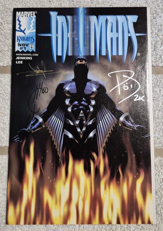 INHUMANS #1 SIGNED x3 LEE JENKINS QUESADA MARVEL COMICS 1998 DF EXCL ED w/COA NM