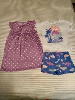 Carters ocean themed 3 piece pajama set toddler girl size 3T