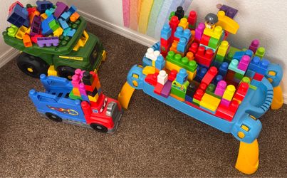 Legos cars trucks and table