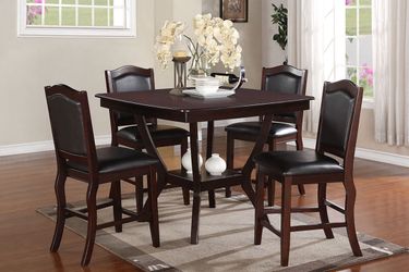Brown Counter Height Dining Table Set
