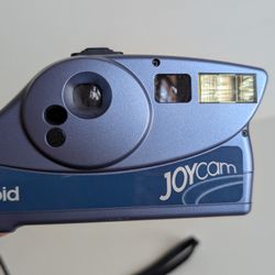 POLAROID JOYCAM Instant Film Camera W/ Flash Pull Blue/Purple Color