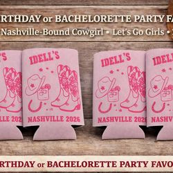 Cozies Slim Can Cowgirl Let’s Go Girl Birthday Milestone Nashville Bound