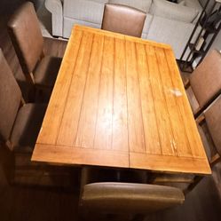 Dining Wooden Table With 6 Chairs Included  
