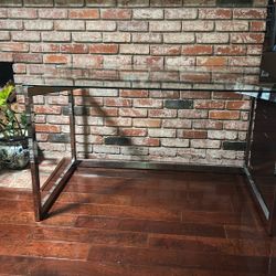CB2 Modern Glass & Chrome Desk 