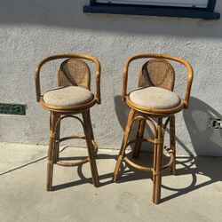 2 Wood Bar Stools
