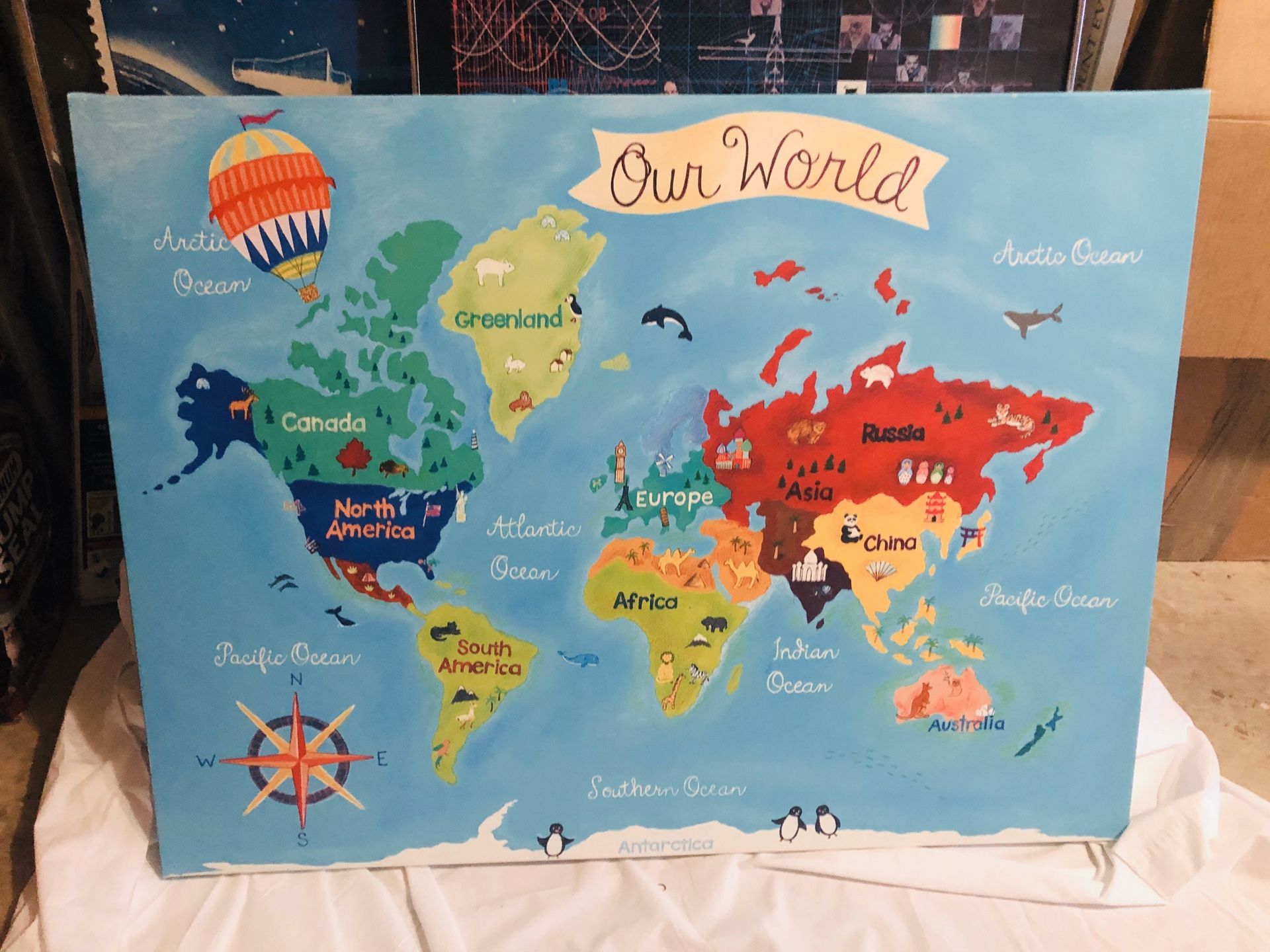 World Map Wall Painting