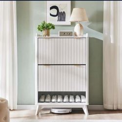 New In Box - Fluted Shoe Storage Cabinet 32”