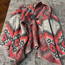 Women’s pink and gray cardigan. Fits like a medium
